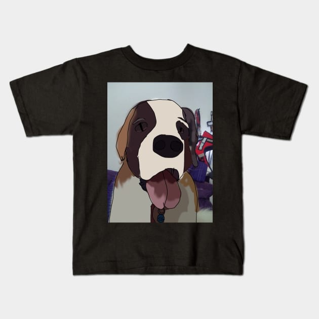 harley the st benard Kids T-Shirt by SarryBarrys Designs